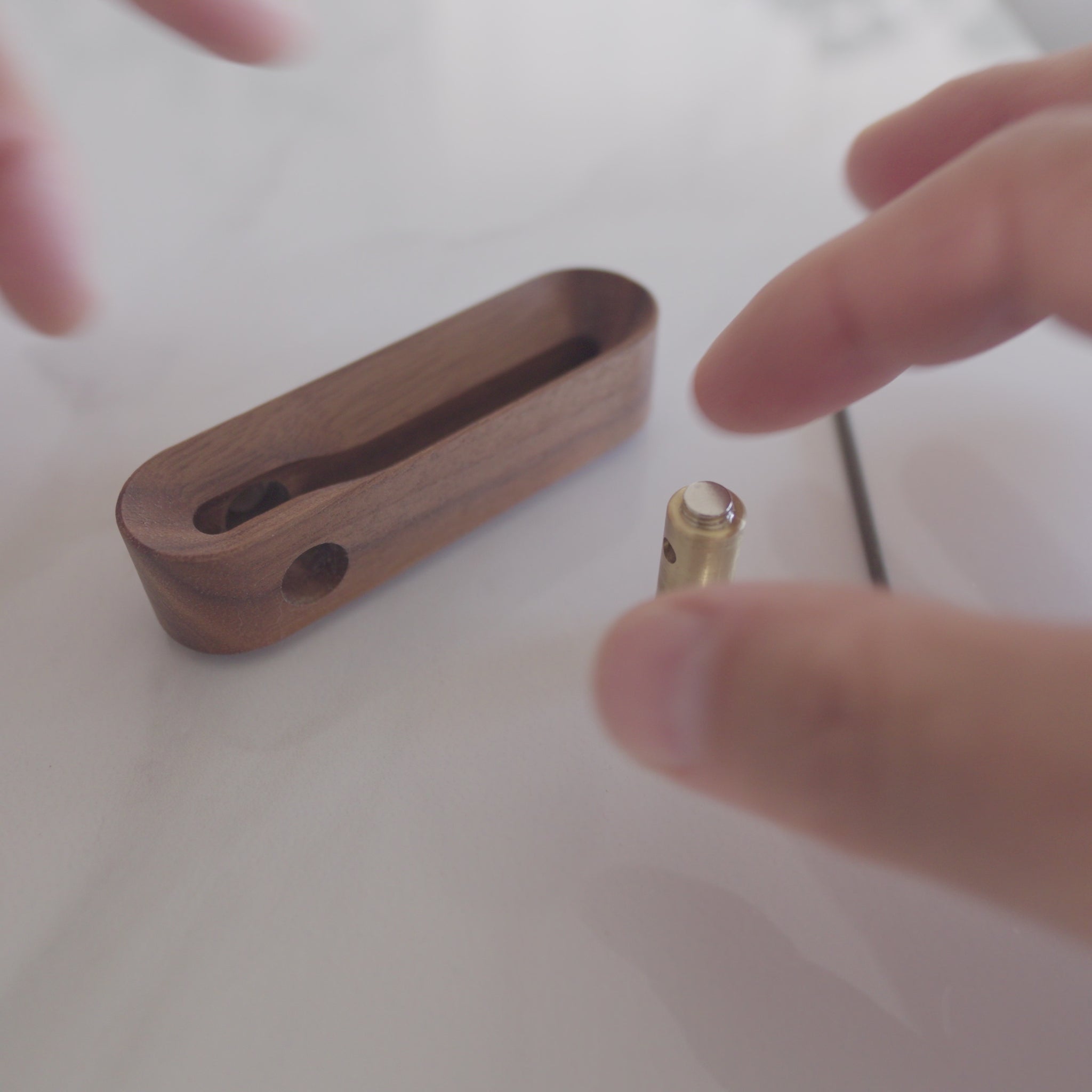 mrmr velo incense holder wood and brass